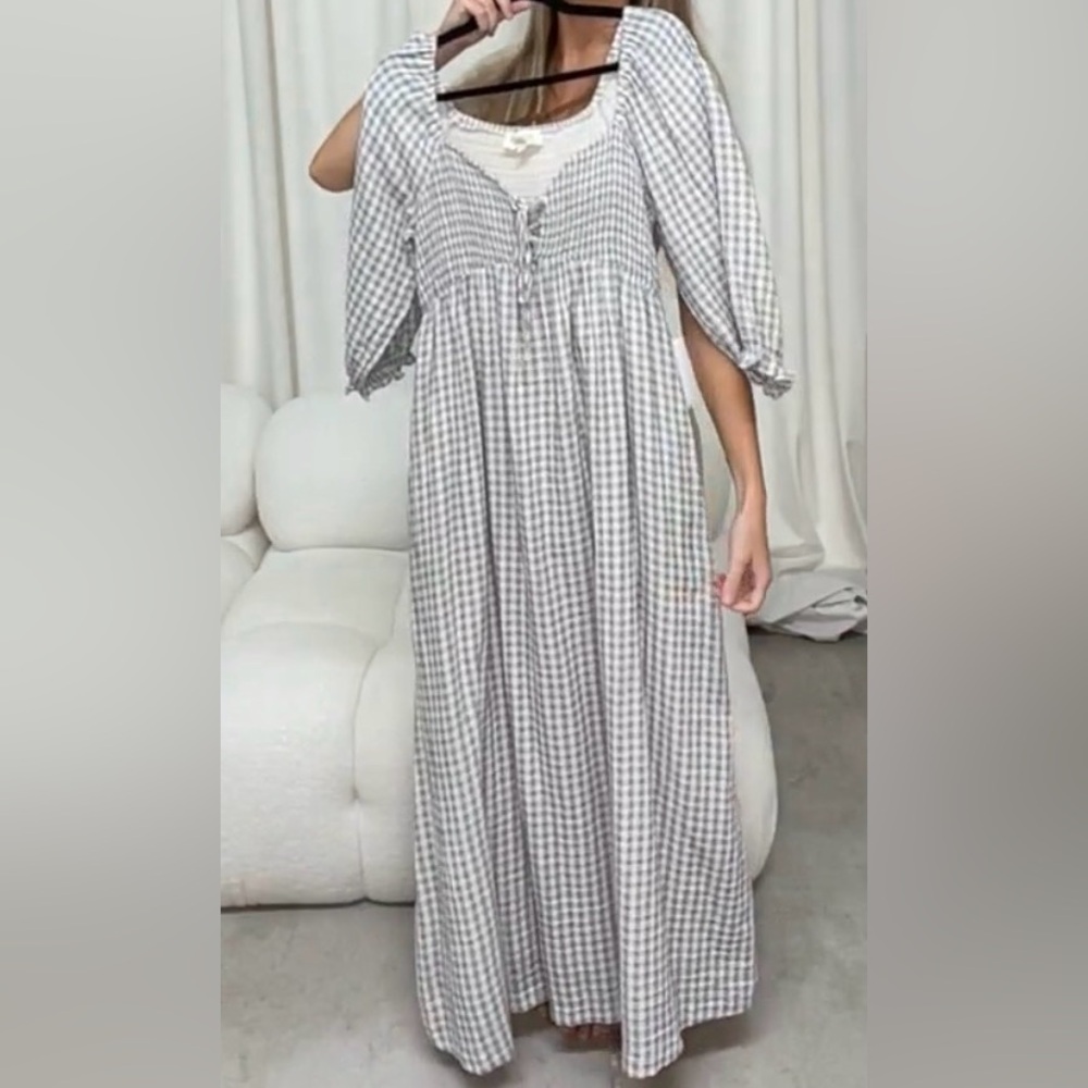 Worth Collective Cecilia 100% Cotton Smocked Maxi Dress
